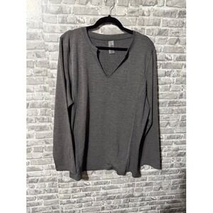 Mono B‎ Split Collar Long Sleeve Tee